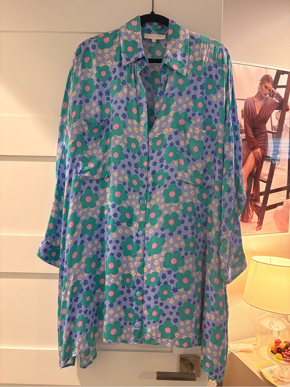 Corey Lynn Calter Blue Floral Button-Down Shirt